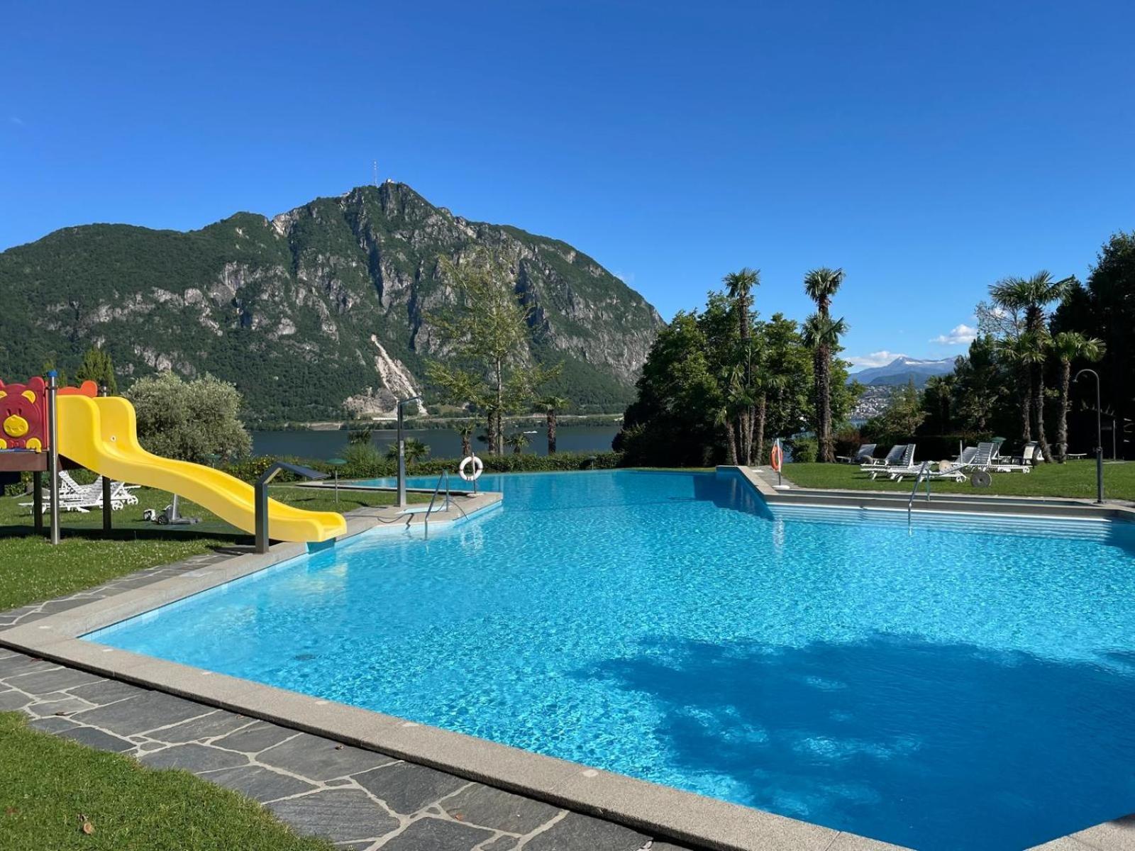 Luganersee, Pool, Strand, Parkplatz, Suite 204 Bissone Ngoại thất bức ảnh