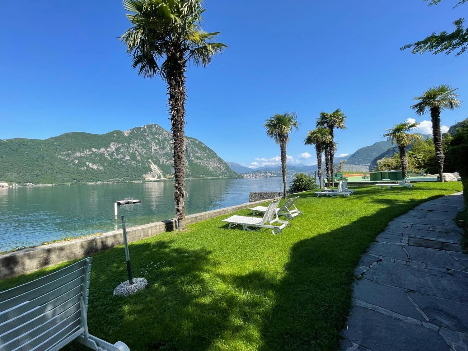 Luganersee, Pool, Strand, Parkplatz, Suite 204 Bissone Ngoại thất bức ảnh